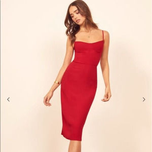 Reformation Isabel Dress in Cherry Size 10 NWT